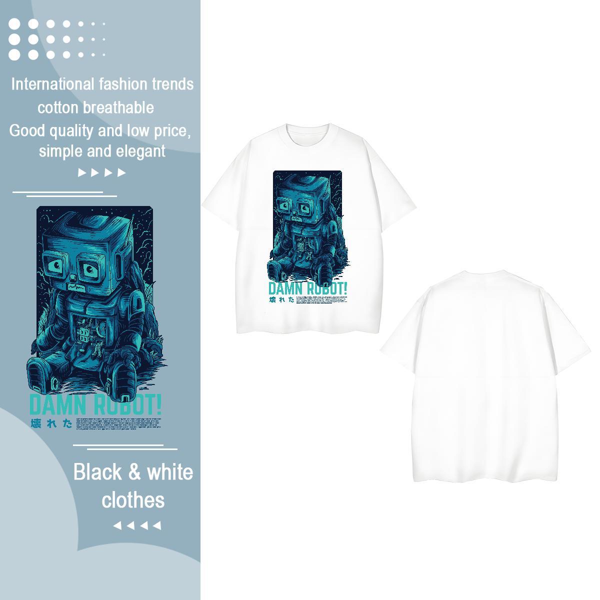 2024 Casual T shirt Short Sleeve O-Neck 230g Cotton Women Tshirts Black Oversized ET Home Outdoor Designer Tops