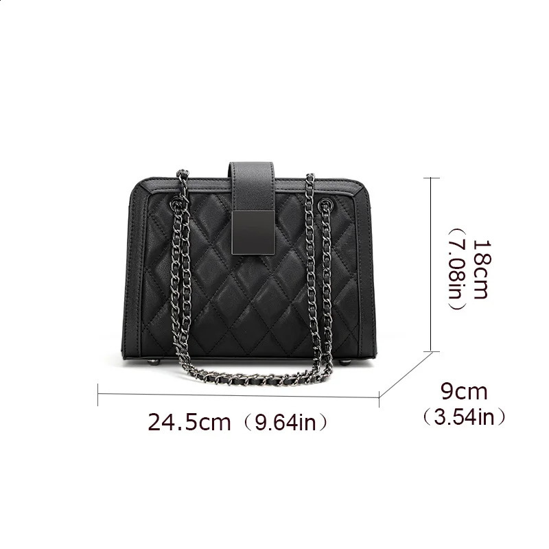 Aidrani leather bag womens shoulder cowhide square fashion cross body diamond mesh design 240821