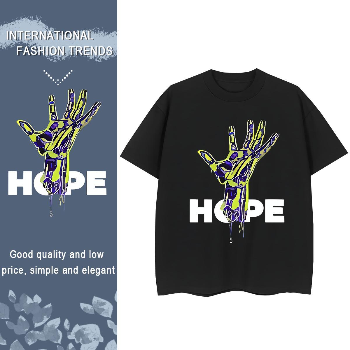 Custom Womens T Shirts 100% Cotton 230g Breathable Casual Beach hands Women Tees Soft Custom Print Oversized Clothes Shirt