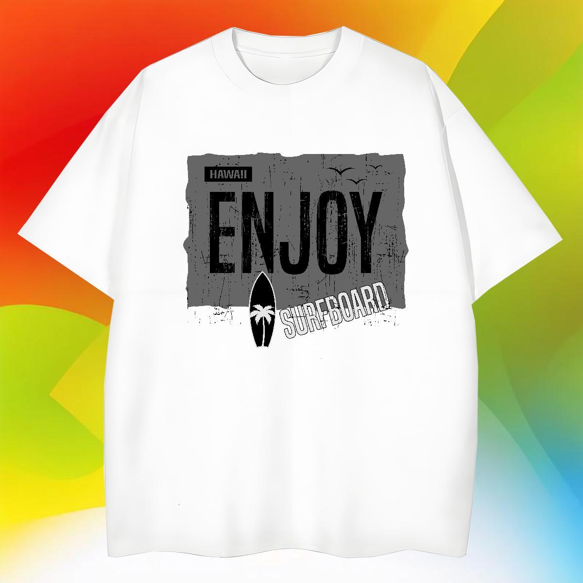 Soft Men Tops Tees Sport 230g Pure Cotton Graphic Breathable Soft enjoy T Shirts Men Wholesale Tshirts
