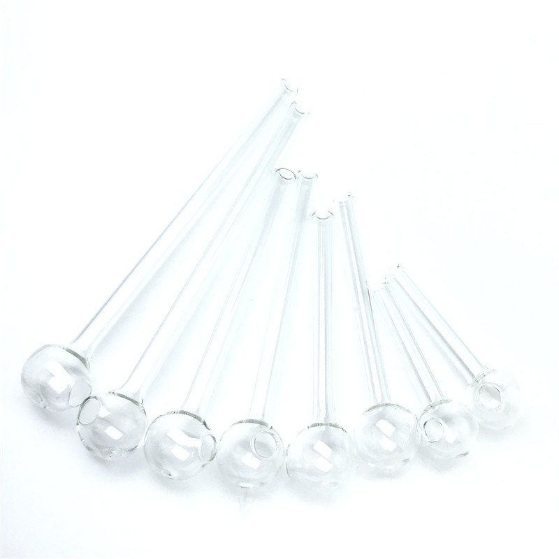 6/10/12/15cm Glass Oil Burner Pipe with 8x1mm Thick Pyrex Glass Tube 22mm Ball Bowl Big Hole Clear Smoking Hand Pipes