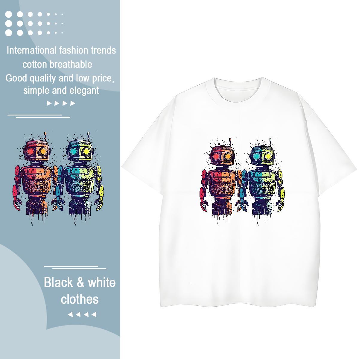 New Woman T Shirts Short Sleeve O-Neck 230g Pure Cotton Woman Tshirt Custom Cartoon ET Casual Sport Popular Clothings