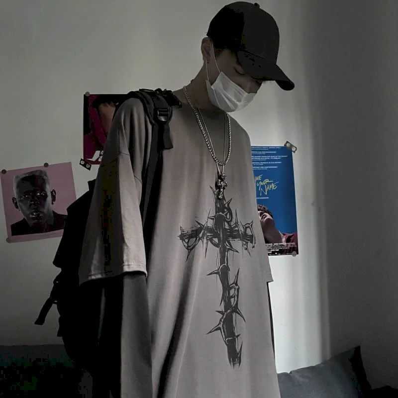 Men T Shirts autumn men Clothes anime casual Long Sleeved Oversized Y2K T-Shirt Harajuku Streetwear Academia Hip Hop tee tops W250117