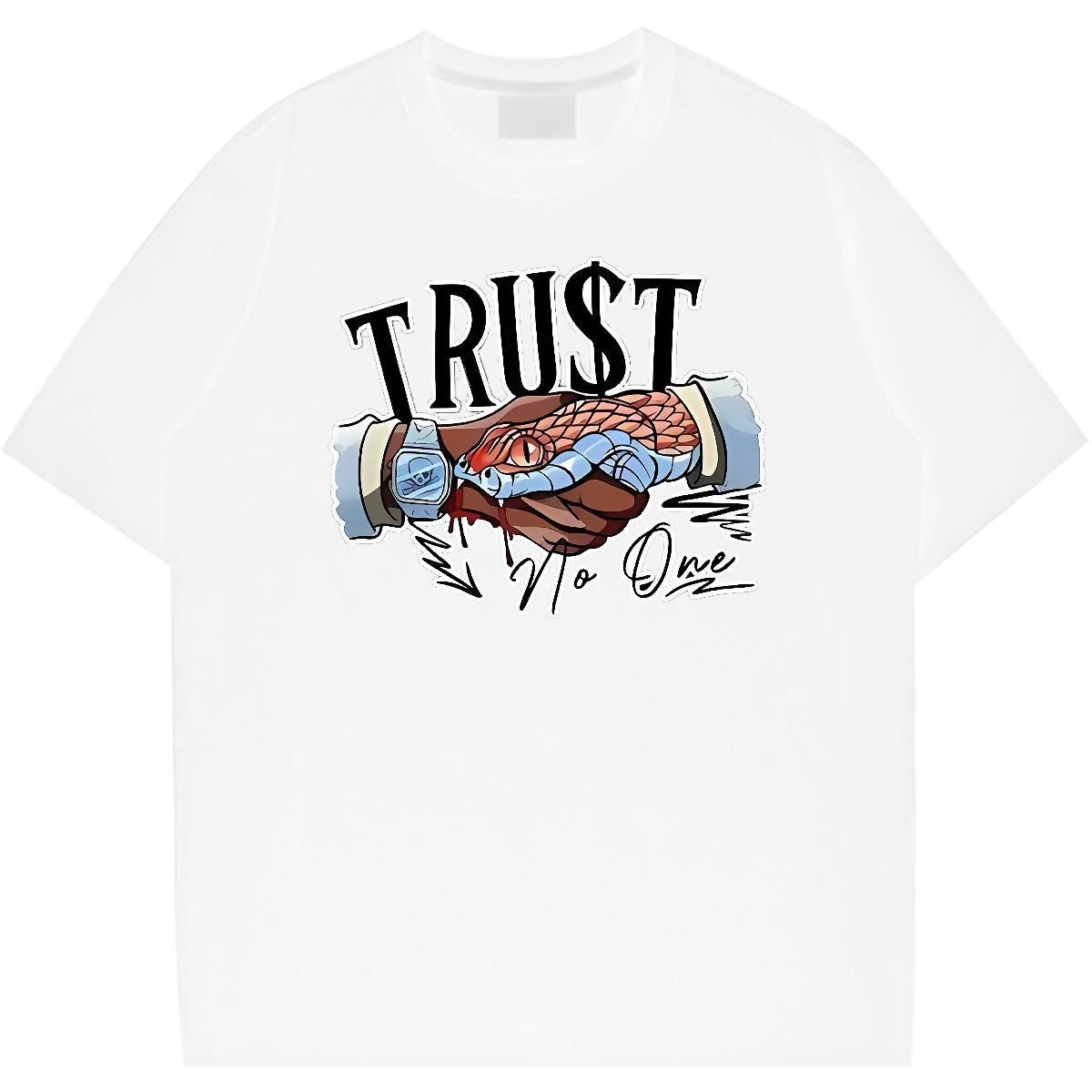 Wholesale Casual Couples T Shirts snake Breathable Short Sleeve 230g Pure Cotton Mens T Shirts Loose Floral Print Tops Tees