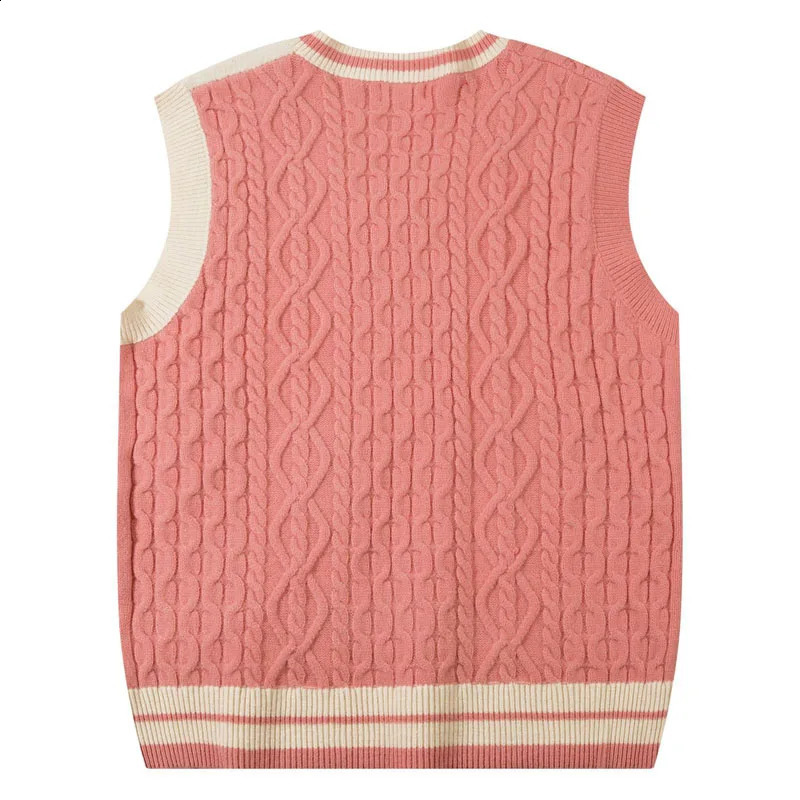 Womens knitted sweater vest mens cartoon Harajuku colored letter oversized Japanese casual skydiving autumn streetwear 240821