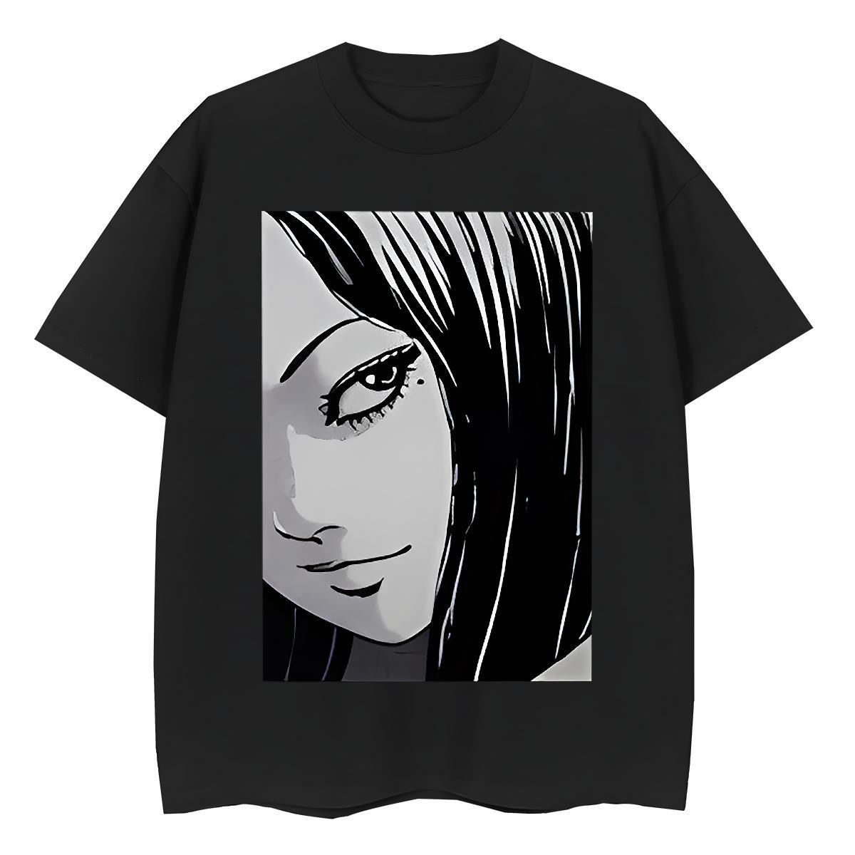 Brand T-Shirts 230g Pure Cotton Crew Neck Sports Street Wear eyes Woman Tshirt Comfortable Black Oversized Top Shirts
