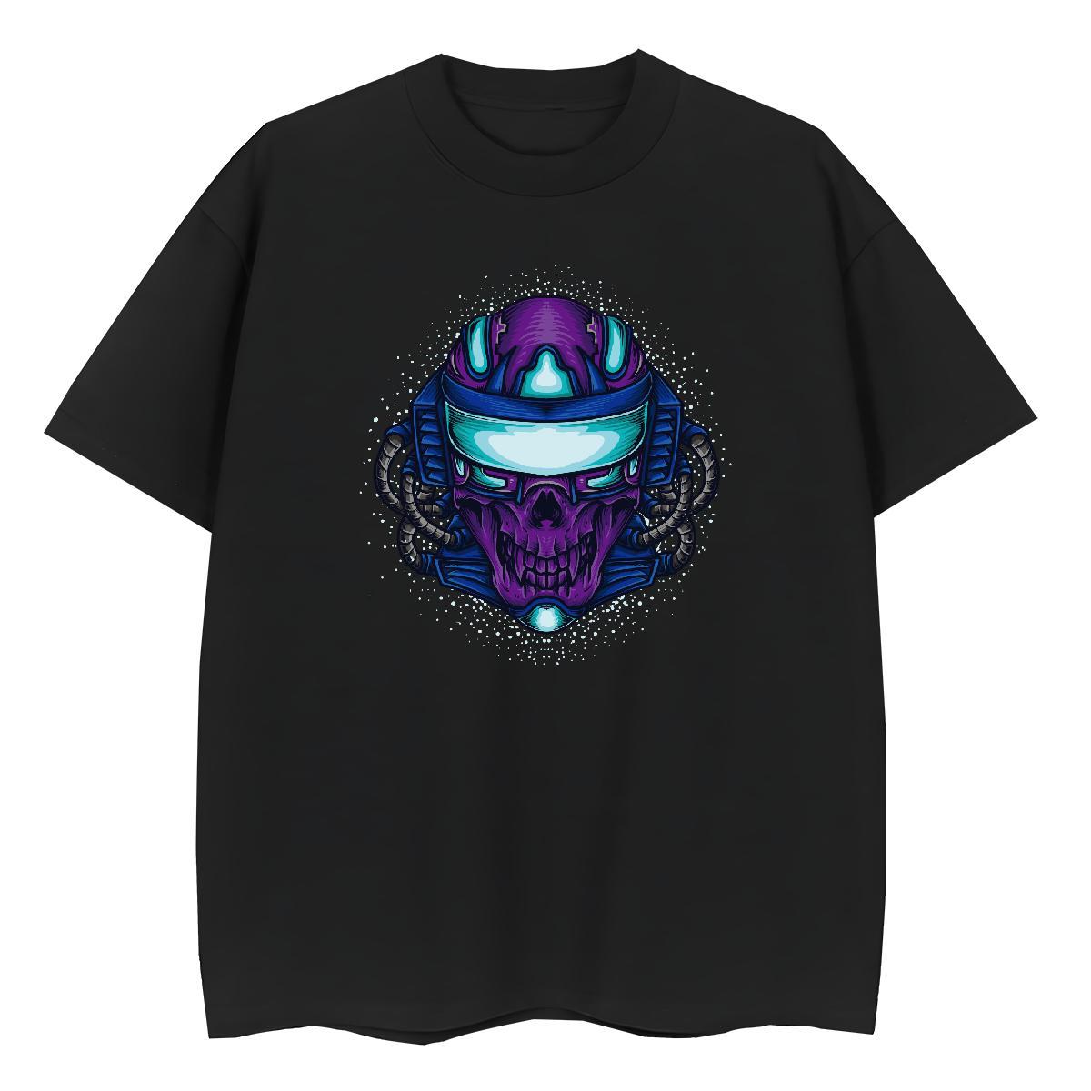 Casual New T Shirts Women 100% Cotton 230g Breathable Crew Neck Daily Wear skull Lady T shirt 5A Cartoon Printing L-4XL Clothes