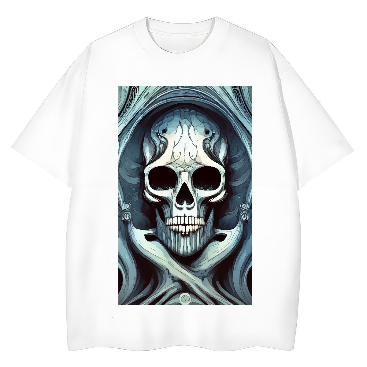 Fashion New Women T Shirts 100% Cotton 230g Breathable Short Sleeve Street Casual skull Lady T shirt Female DIY Logo Clothings