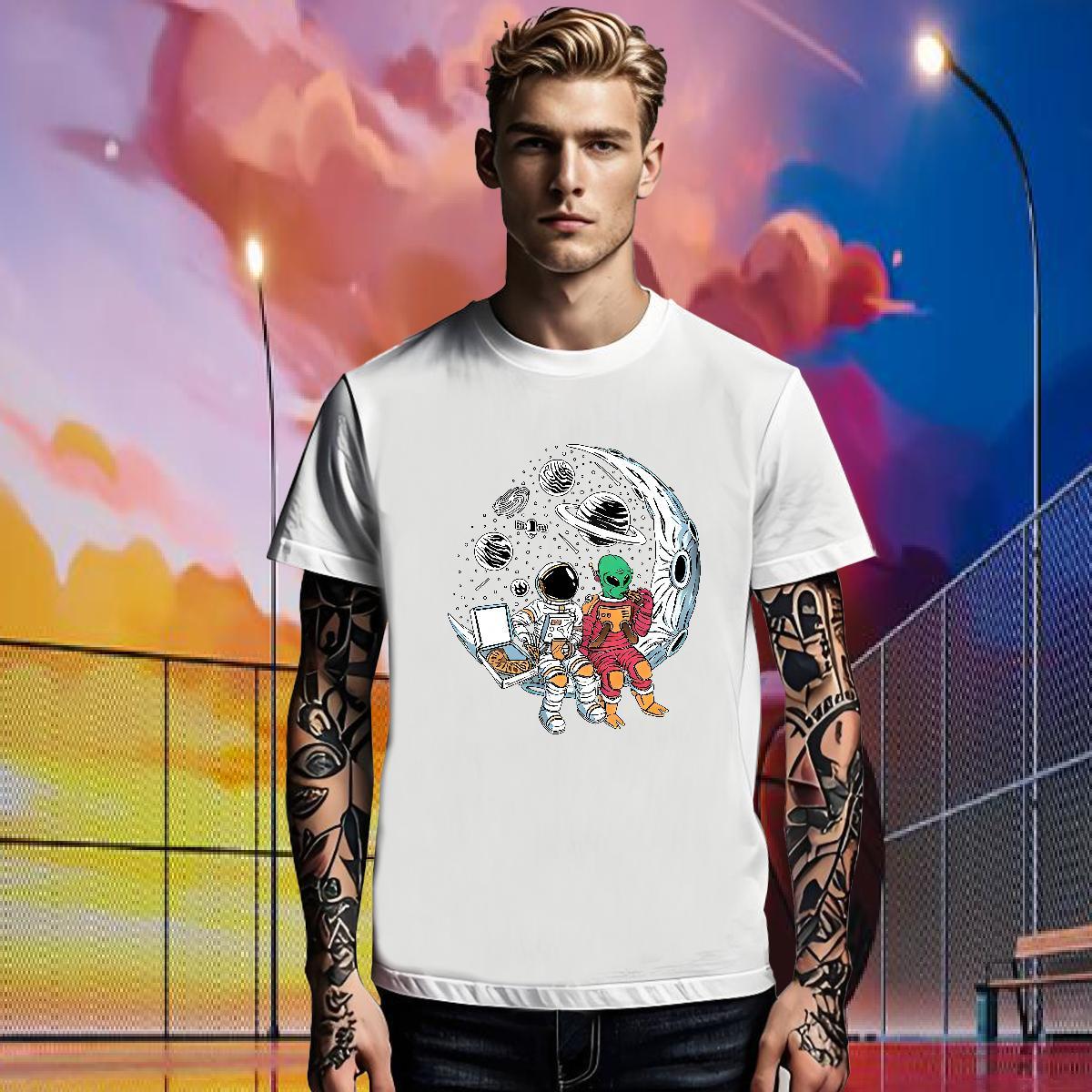 2024 Summer star Men Tops Tees 230g Pure Cotton T Shirts Men Graphic Summer Casual O Neck Short Sleeves Loose Fit Clothings