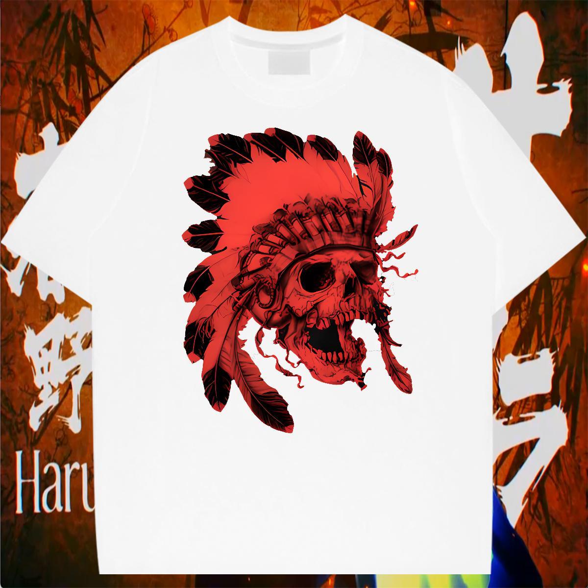 Wholesale Home Outdoor Men Tees scary O Neck Short Sleeves 230g Pure Cotton Mens T Shirts Designer Plus Size Cartoon Wear