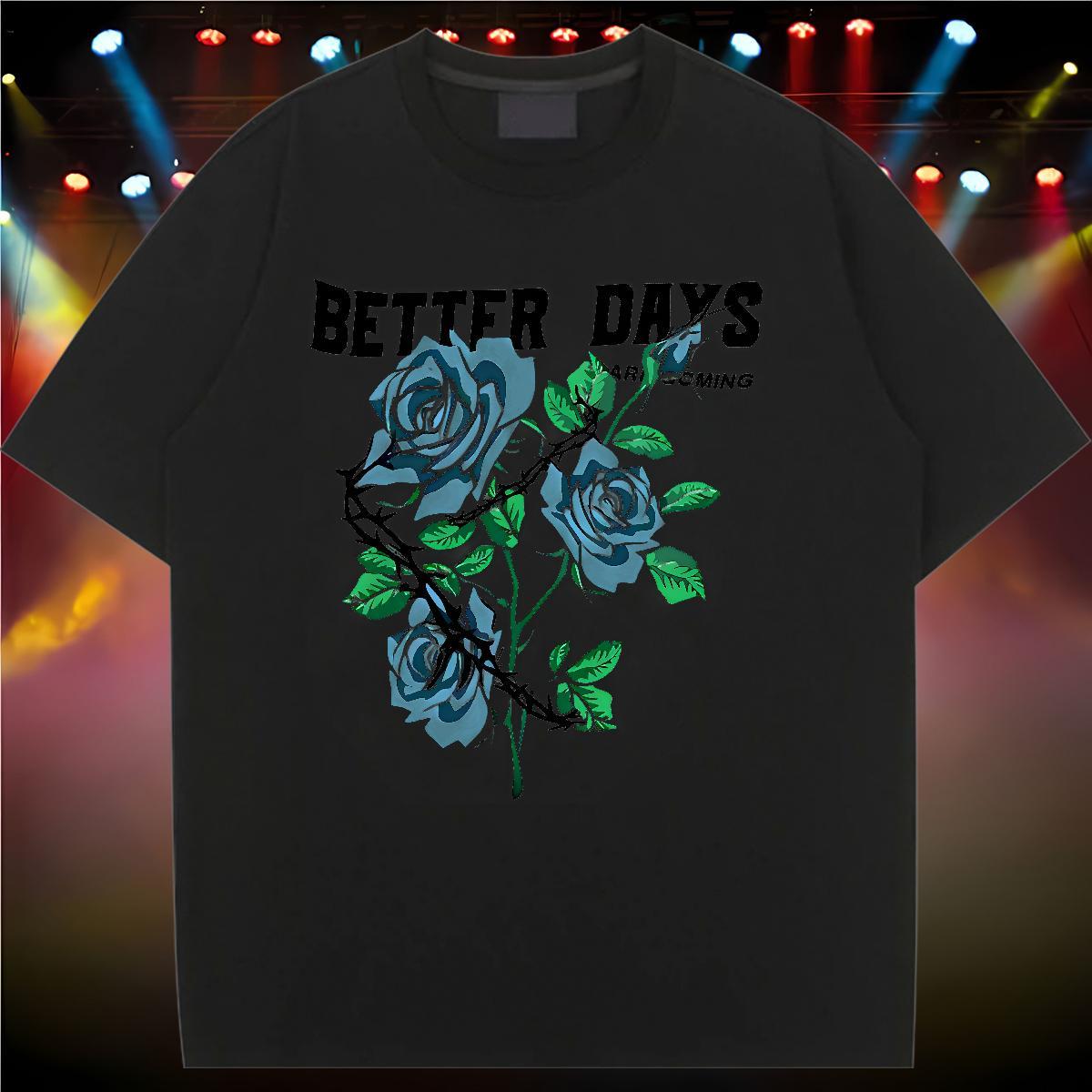 New T-Shirts Breathable Crew Neck 230g Cotton Tshirt for Man Woman Custom Print Plus Size flower Casual Sport Comfortable Top Shirts