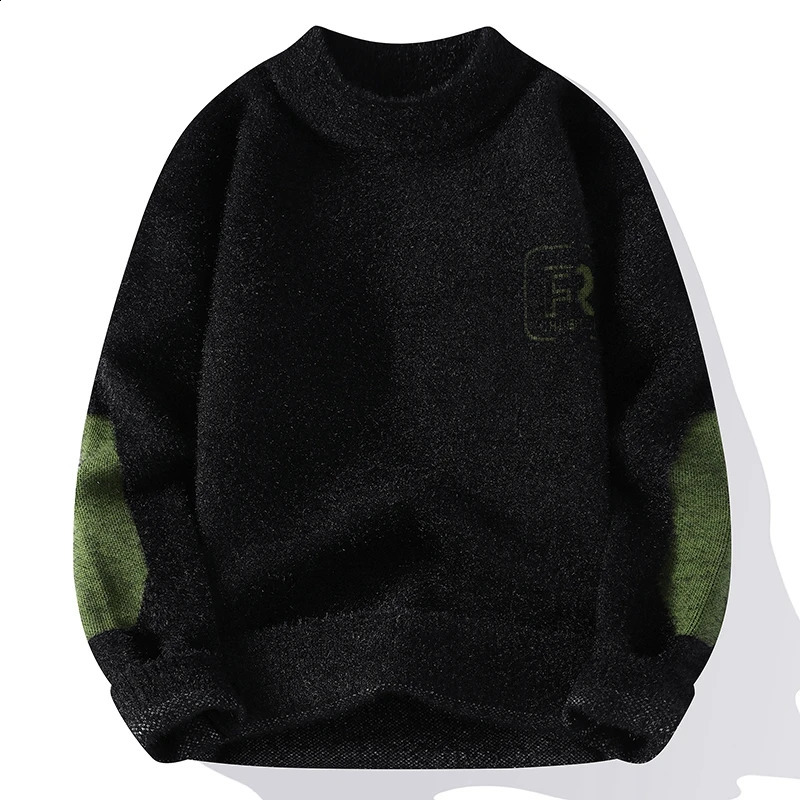 Sweater mens winter Korean warm message pattern sweater fashion wool M3XL 4XL 240821