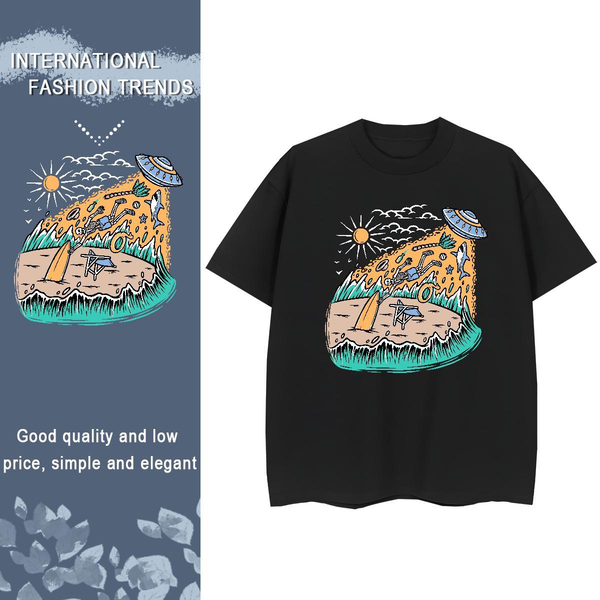 2024 DIY T Shirt For Woman Crew Neck Breathable 100% Cotton 230g Couples T Shirts Custom Cartoon ET Home Outdoor Comfortable Clothings