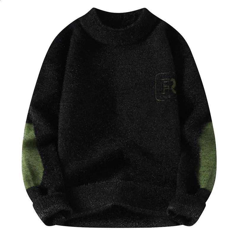 Sweater mens winter Korean warm message pattern sweater fashion wool M3XL 4XL 240821