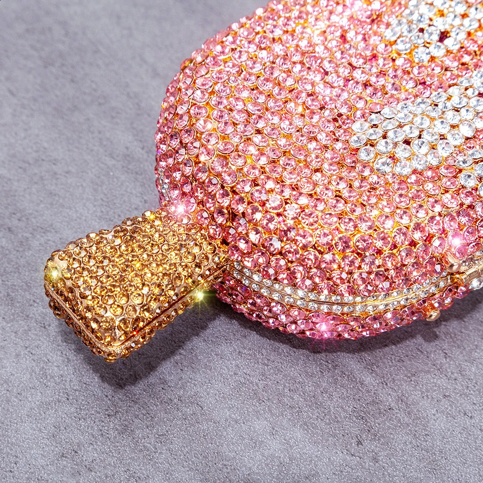 Ice cream shaped diamond clutch bag for parties and weddings boutique novel mini Kawai Rheinstone wallet highquality 240822