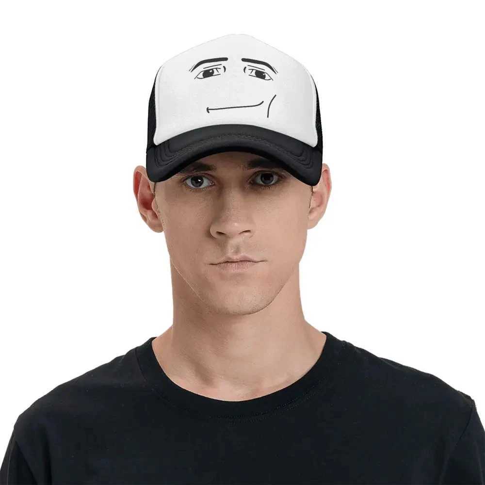 Personalized animated robot Robloxs facial baseball cap mens adjustable childrens truck cap sports fast back cap summer cap W240821