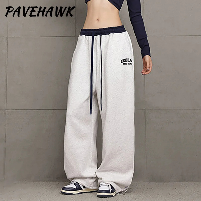 Women Y2K Wide Leg Pant Streetwear Hip Hop Dance Casual Drawstring Sweatpants Pockets Loose Sports Classic Baggy Track Pants 240821