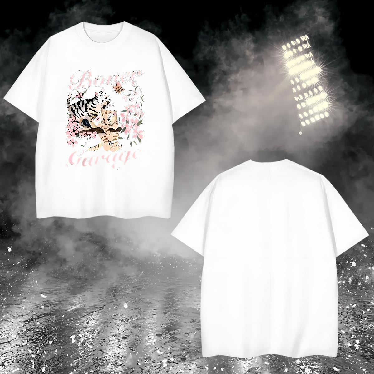 Cool flower T Shirt For Man Sports Casual Tshirt for Man Woman 230g Pure Cotton Fashion Design Breathable Crew Neck Skull Tops Tees