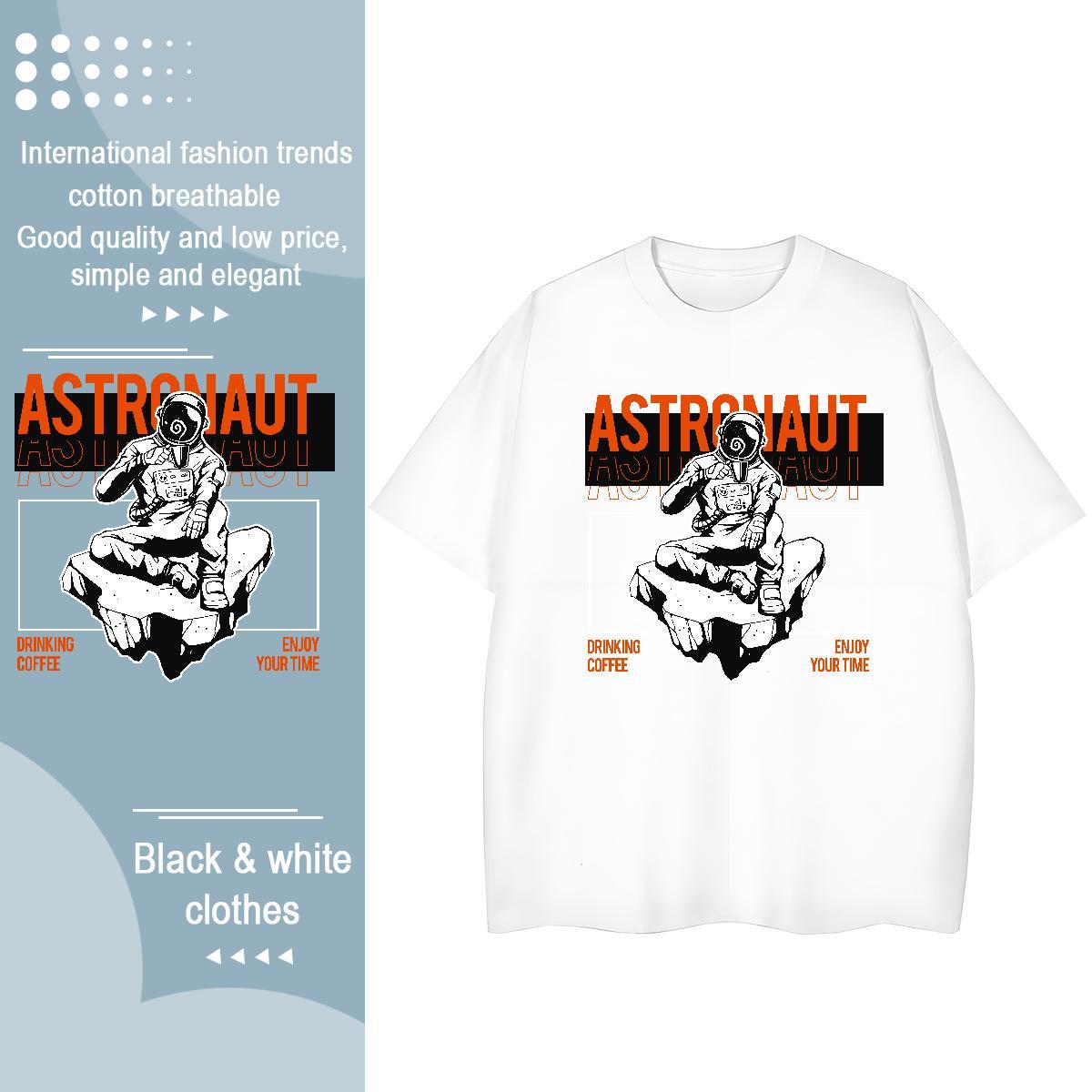 Free Shipping Womens Tshirts 100% Cotton 230g universe Daily Wear Womens T Shirts O Neck Short Sleeves Anime Tops Tees