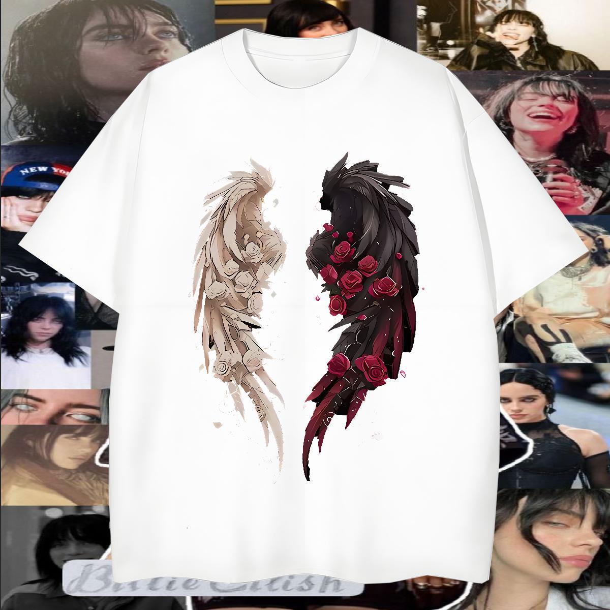 Fashion Casual Men Tops Tees 230g Pure Cotton Summer Casual wing O Neck Short Sleeves Mens T Shirts Designer Custom Cartoon Tops Shirt