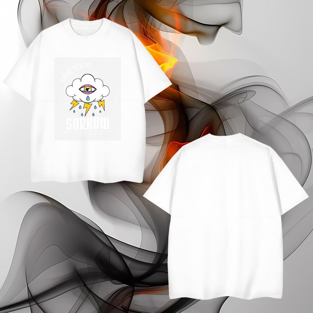 Unisex watching Men T Shirts Street Casual Couples T Shirts 230g 100% Cotton New Short Sleeve O-Neck Black Oversized Clothings