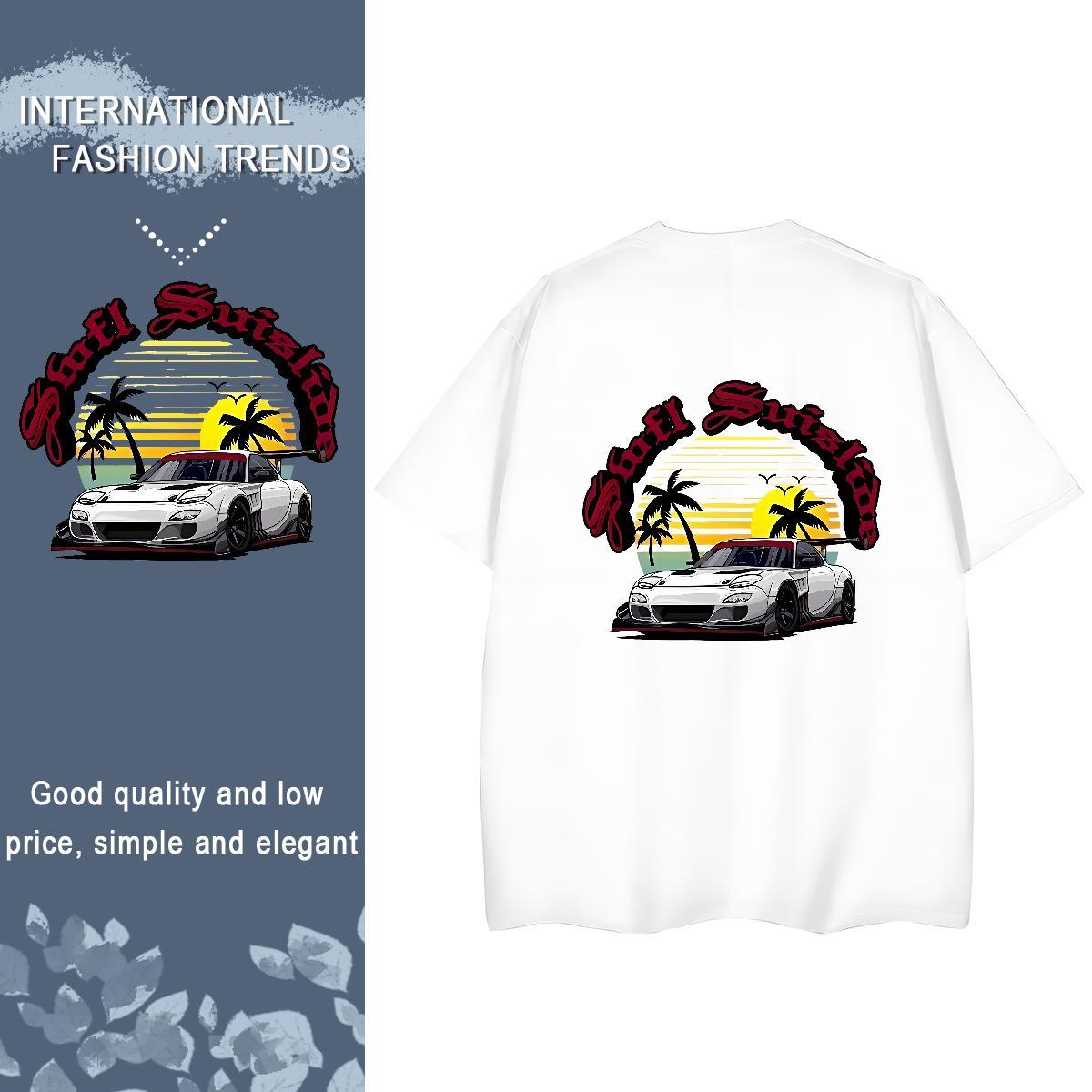 Casual New T-Shirts 230g Cotton Crew Neck Breathable Spring Summer beach Woman Tshirt Loose fit Custom Print Oversized Tees Shirts