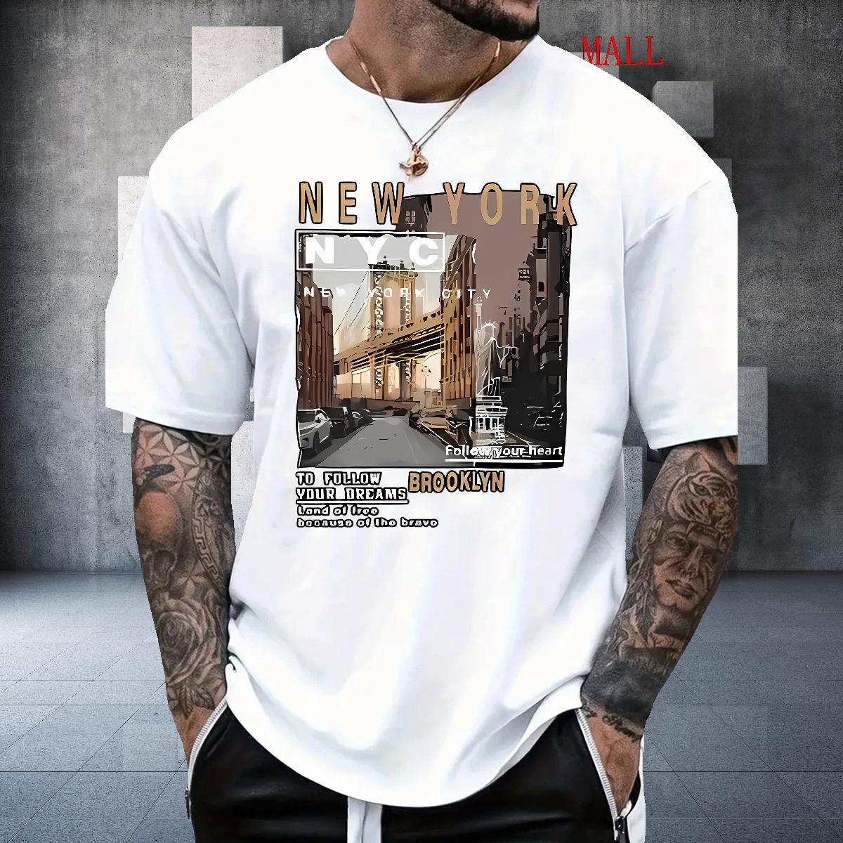 Comfortable New York Mens T Shirts Street wear Hip Hop Tshirt for Man Woman 230g Cotton Fashion New Breathable Short Sleeve Custom Print Oversized Wea