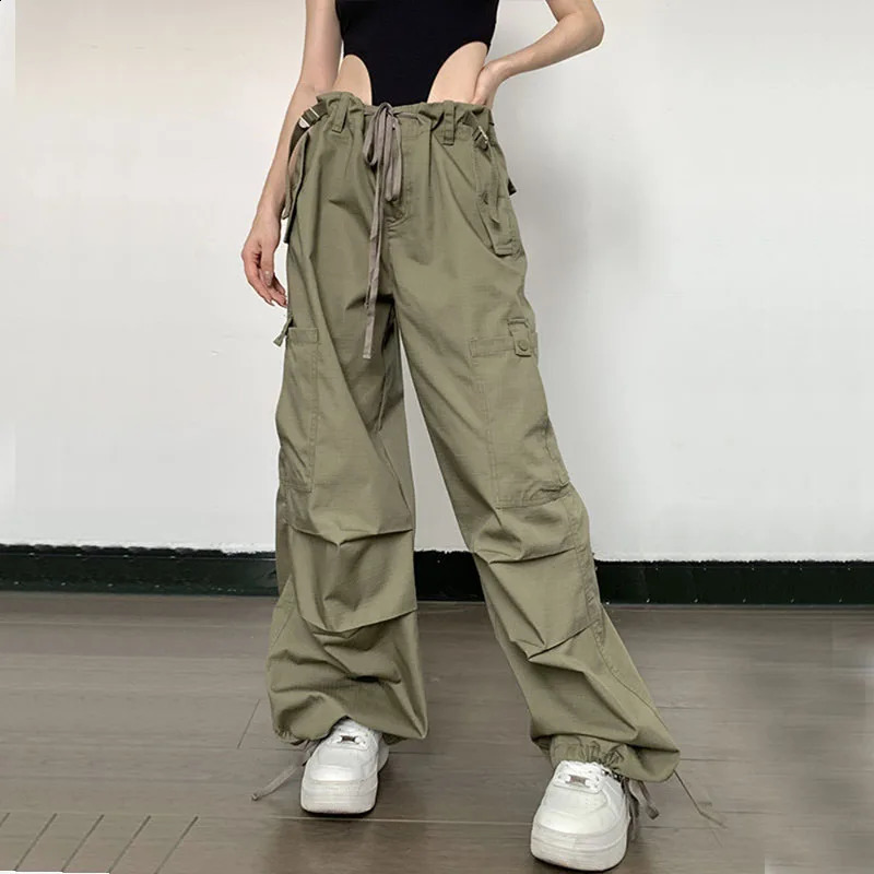 Y2K Vintage Hip Hop Cargo Pants Women Oversized Loose Streetwear Wide Leg Trousers Fashion American Style Casual Joggers Pants 240821
