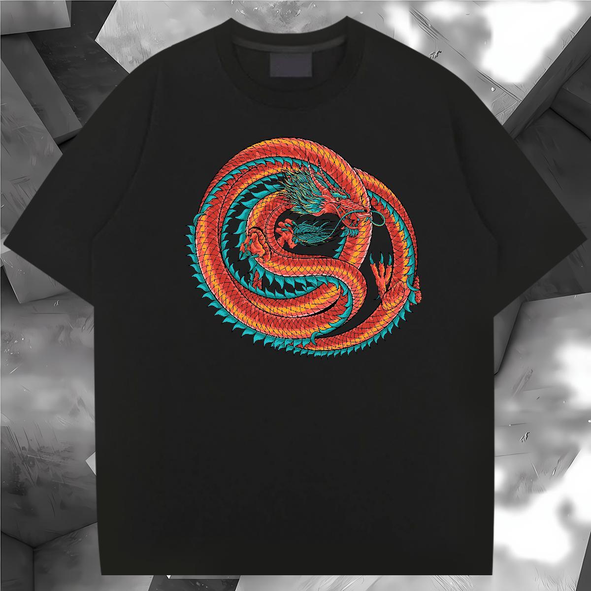 Designer dragon Mens T Shirts Daily Wear Men Tshirts 230g Cotton Custom O Neck Short Sleeves Graphic Top Tees