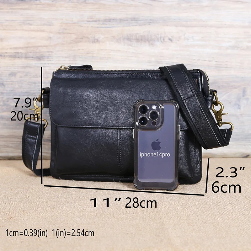 Leather Shoulder Bag Vegetable Tanned Leather Crossbody Bag Head layer Cowhide Messenger Bag Fashion Crossbody Bag Mens Bag 240822