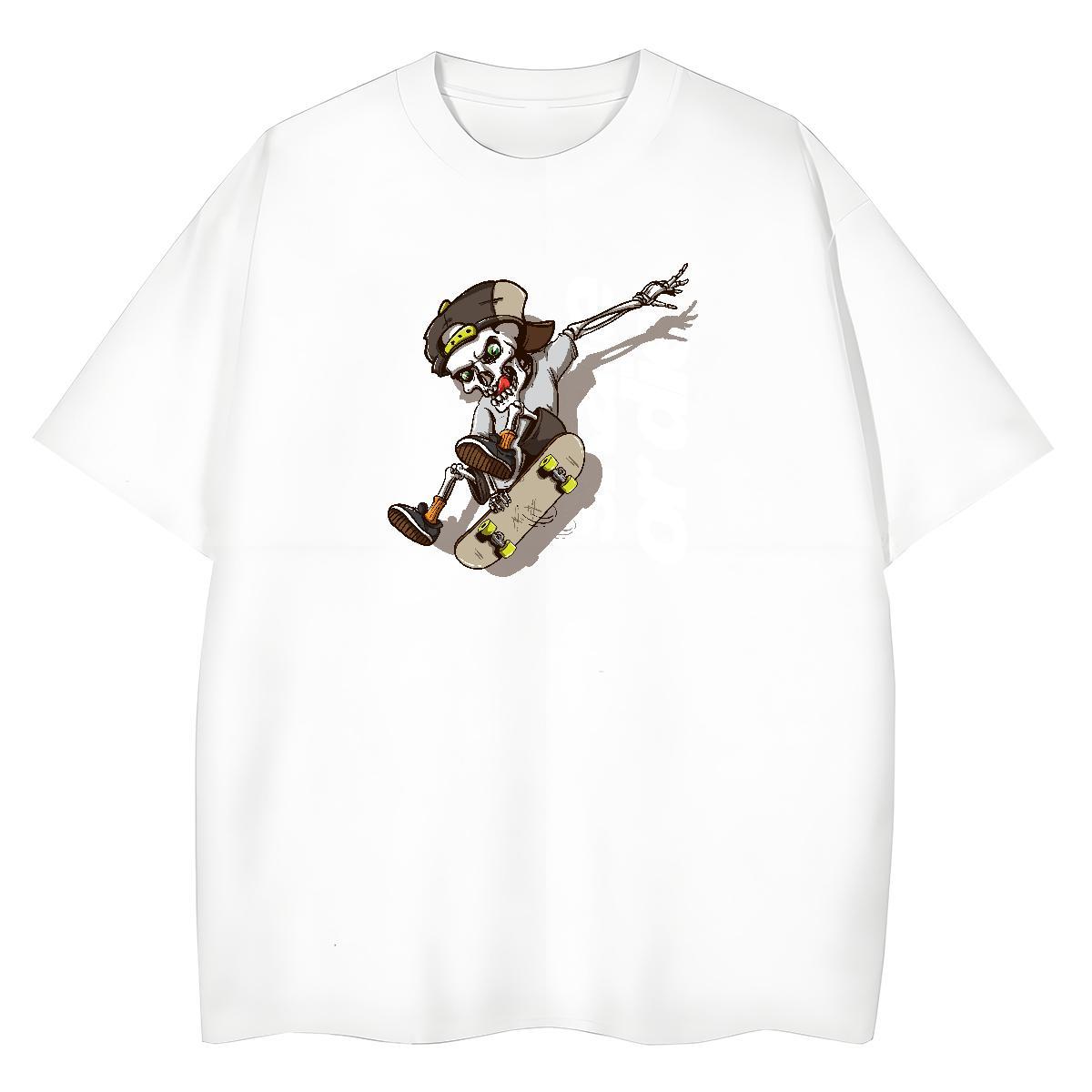 2024 Designer Woman T Shirts 230g Pure Cotton Crew Neck Breathable Spring Summer skull Womens Tshirts Loose Anime Oversized Polos