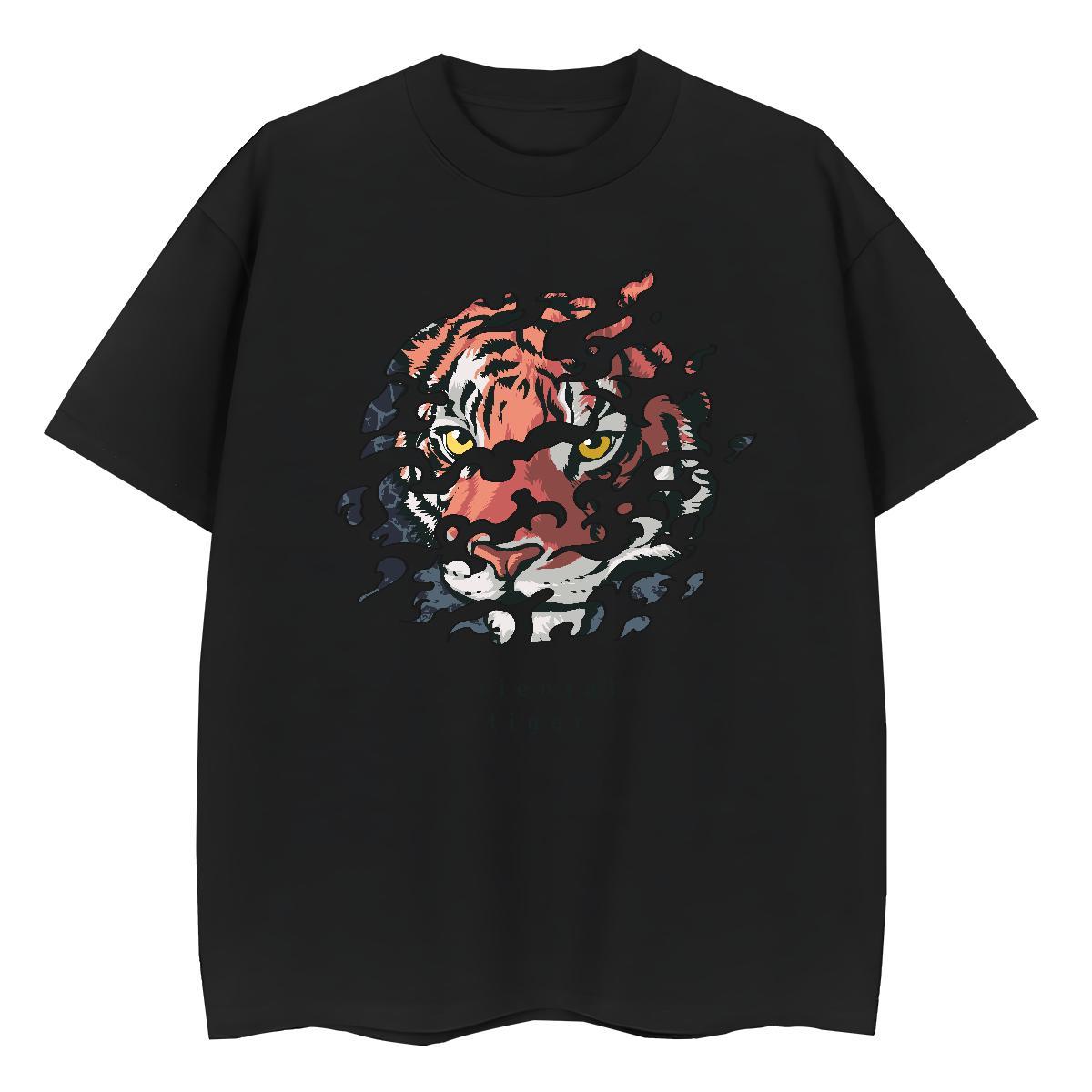 Stylist Womens T Shirts Breathable 100% Cotton 230g Lady T shirt Floral Print tiger Casual Beach Soft Wear