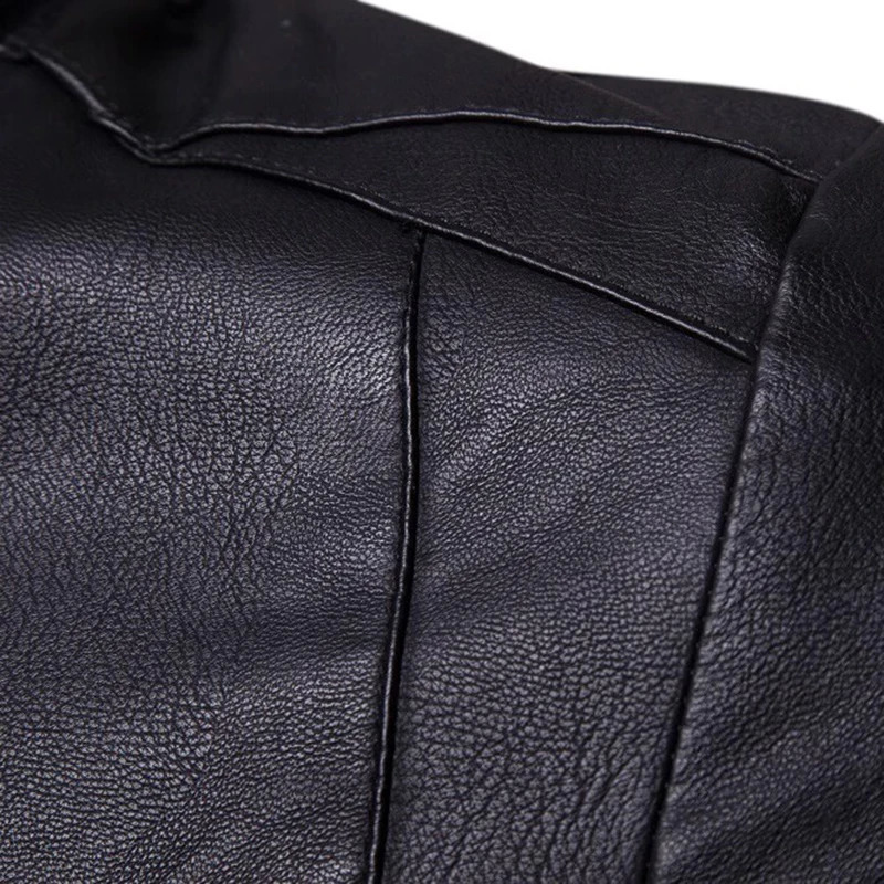 Autumn Leather Jacket Mens Korean Version Slim Fit Stand Up Collar High-end Fashion Leisure Man PU Leather Clothing 240822