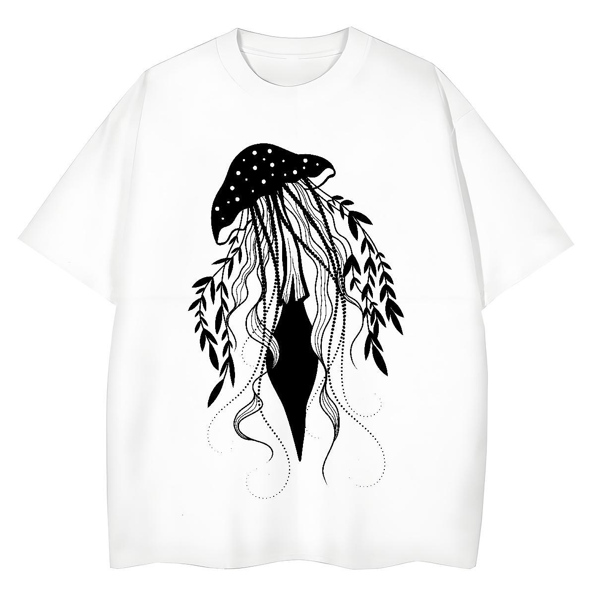 Designer Woman T Shirts O Neck Short Sleeves 230g Pure Cotton Women Tees DIY Anime mushroom Home Outdoor 5A Clothes