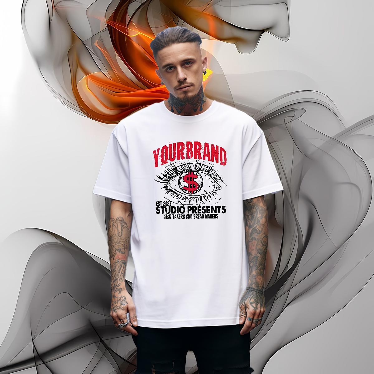 Fashion Casual High Street Hip Hop Tshirt for Man Woman eyes O Neck Short Sleeves 230g Pure Cotton T shirt High Quality Anime Print Tee Shirt