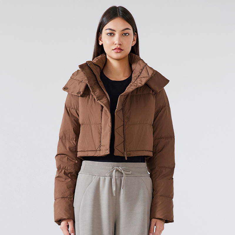 2025--Jacket Women Outfit Puffer Solid Color Short Down Coat Sports Winter Outwear 25121