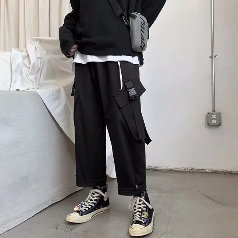 Spring Autumn Mens Casual Hip Hop Cargo Pants Male Multiple Pockets Loose Trousers Men Streetwear Straight Pants G593 240822