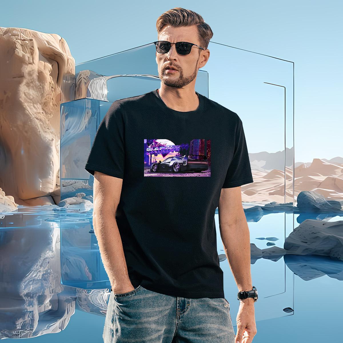 Comfortable car Men T Shirts Street Casual Men Tops Tees 100% Cotton 230g Stylist O Neck Short Sleeves Custom Print Oversized Polos