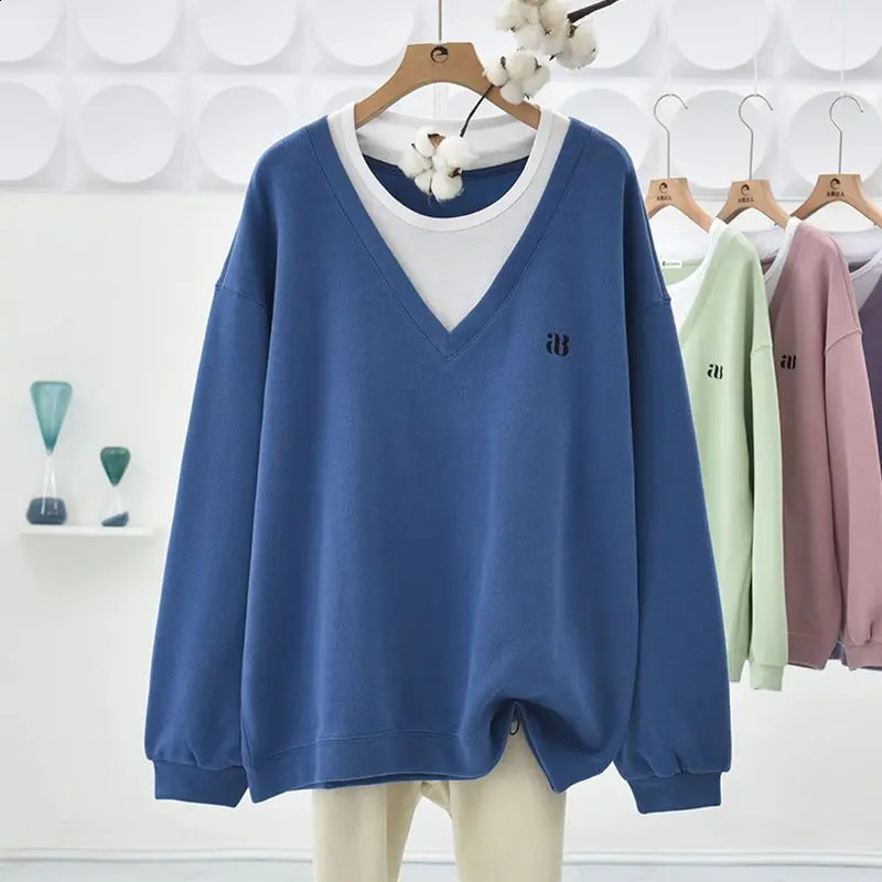 Fashion Autumn Winter Two Pieces Letter Sweatshirts Classic Long Sleeve Casual ONeck Loose Full Match Women 240821