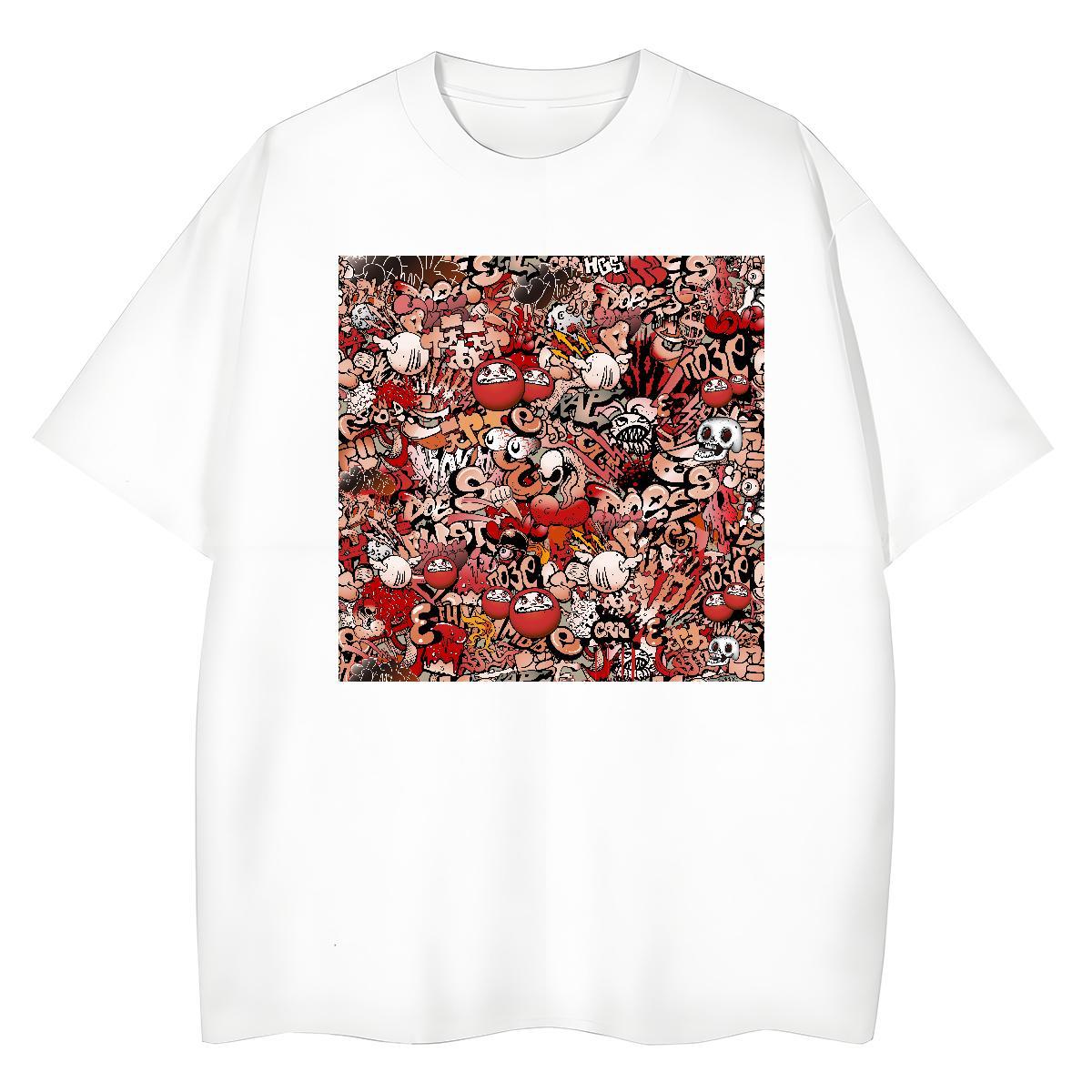 Stylist T-Shirts for Women 230g Pure Cotton Crew Neck Street Wear skull Tshirt for Man Woman Wholesale Graphic Tshirts