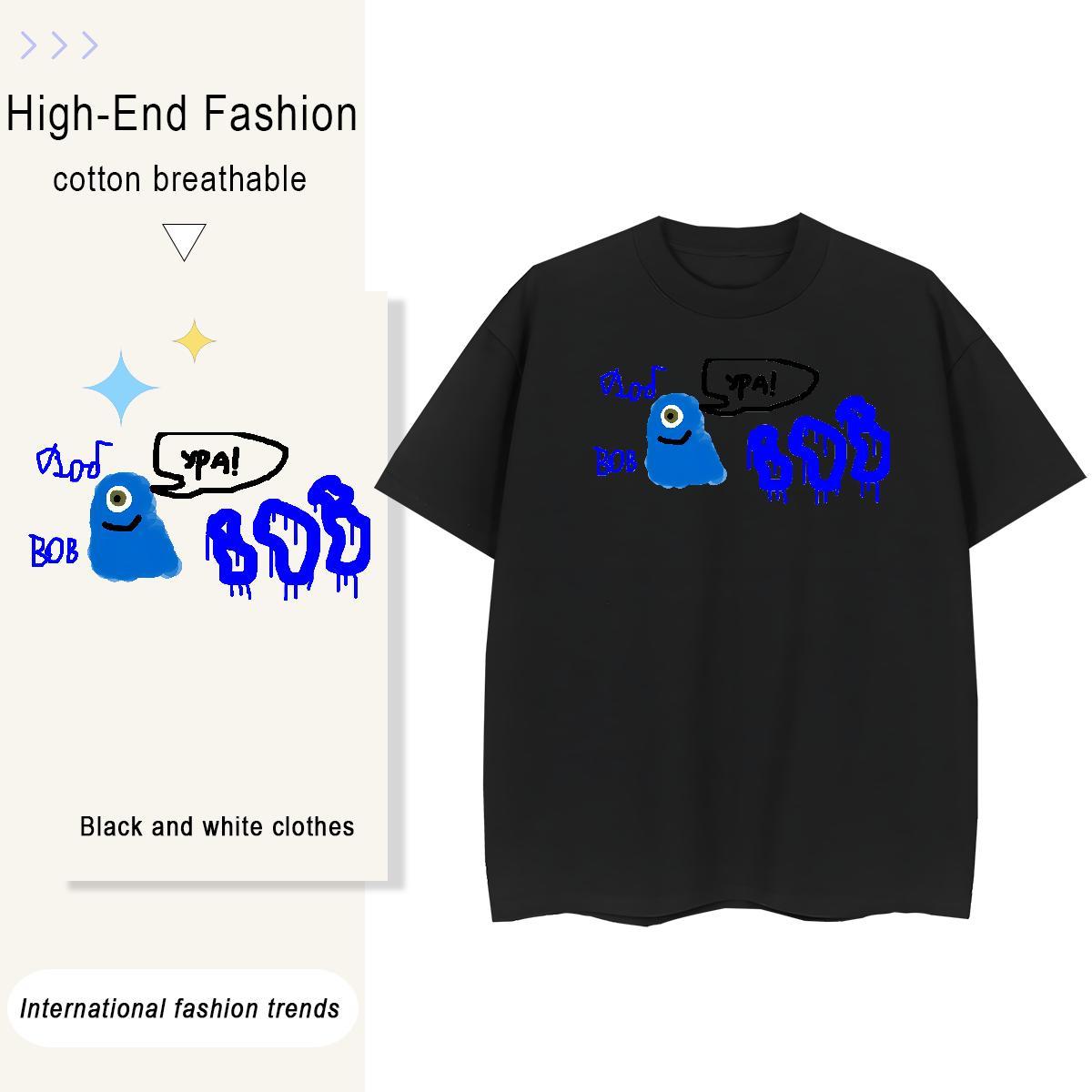 Classic Tshirt for Man Woman Casual Beach 230g Cotton Cartoon Printing L-4XL Breathable Short Sleeve cartoon T shirt 2024 Summer Top Tees