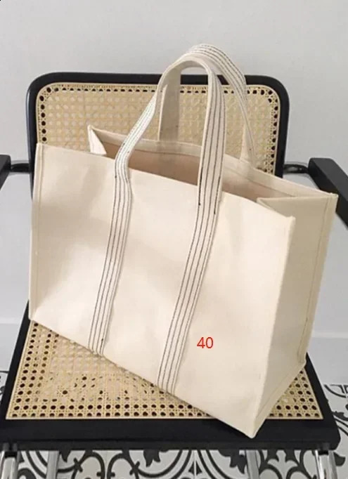 Fashion trend versatile simple stripe large capacity canvas comfortable tote factory direct sales bags for women 240821