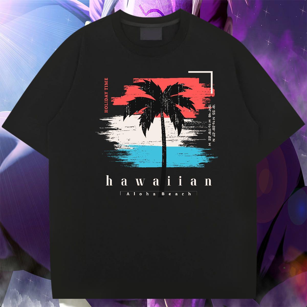 Cool Design Men Tshirts Anime Printing Street 230g Cotton Black White Round Neck Short Sleeve tree T shirt DIY Tee Shirt