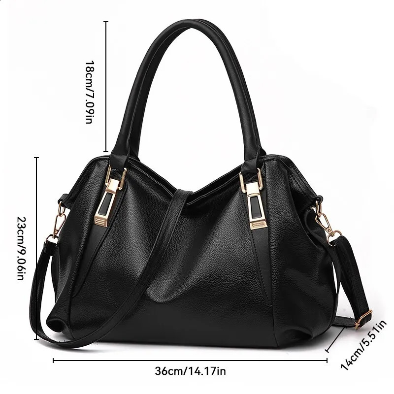 Casual Fashion Womens Shoulder Bag Solid Color Soft Large Capacity Horizontal Handbag 240826