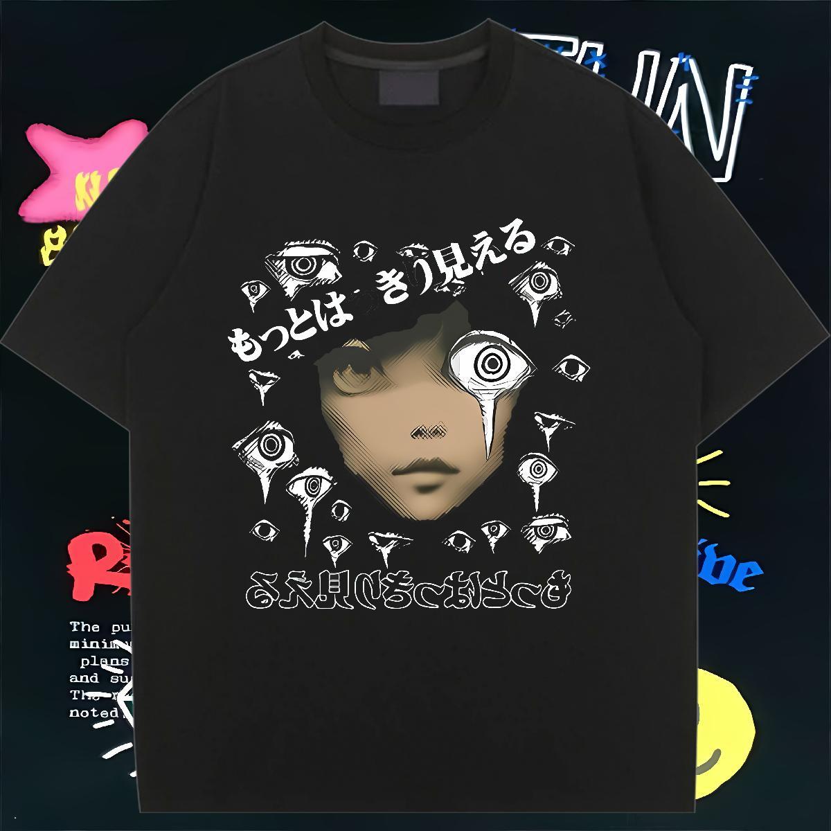 New Arrival Womens T Shirts 100% Cotton 230g Crew Neck Spring Summer eyeball Unisex Tshirts Soft Customized Print Clothes Shirt