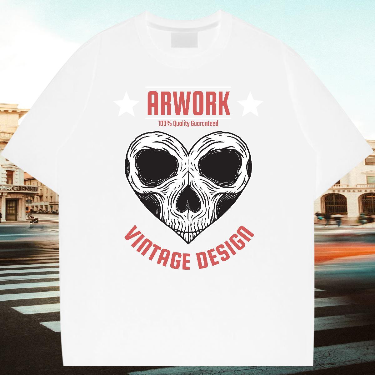 Comfortable Man T Shirts 230g Pure Cotton skull Casual Daily Wear Custom Anime Crew Neck Men Tops Tees Fashion Design Tees Shirts