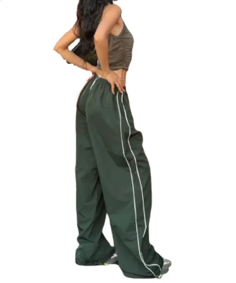 Y2k Women Drawstring Jogger Pants Streetwear Korean Harajuku Parachute Pants Men Sports Sweatpants Wide Leg Trousers Clothes 240821