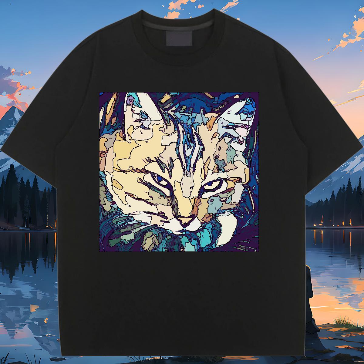 DIY T Shirts Women Comfortable 100% Cotton 230g Women Tees Oversized cat Sport Nice Tops Tees