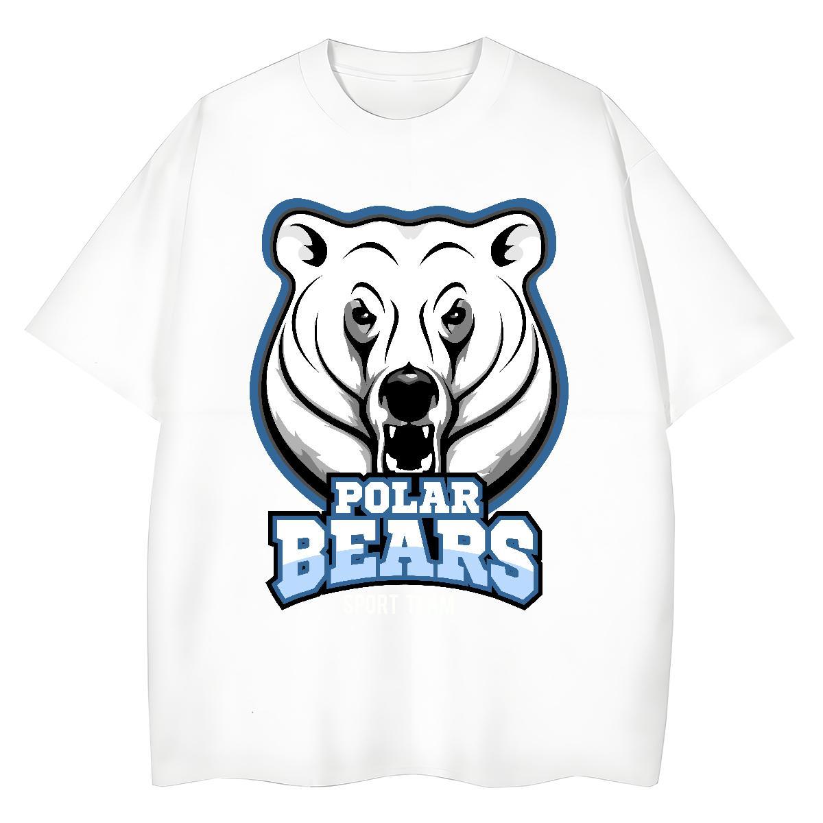 2024 Casual Woman T Shirts Breathable 100% Cotton 230g Womens Tshirts White Plus Size bear Street Casual 5A Wear