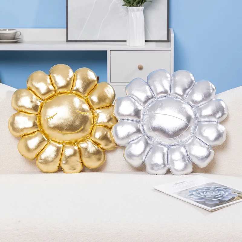 Rainbow Sunflower Plush Cushion Sun Flower Stuffed Pillow Smile Sunflower Decorative Throw Pillow Office Chair Back Cushion Gift X260811 - view 3